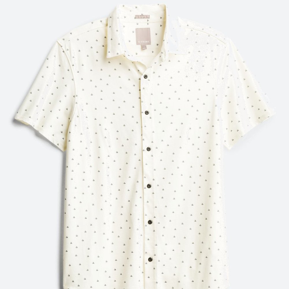Rome Short Sleeve Knit Button Down Shirt
